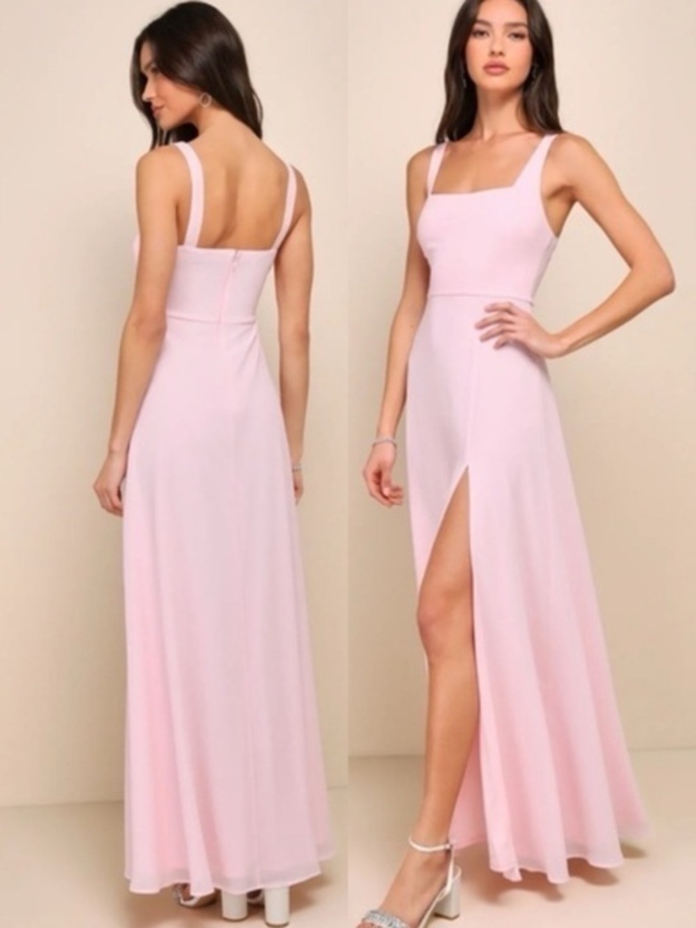 NWOT Lulu’s Remarkable Arrival Light Pink Sleeveless Maxi Dress Extra Large Chic